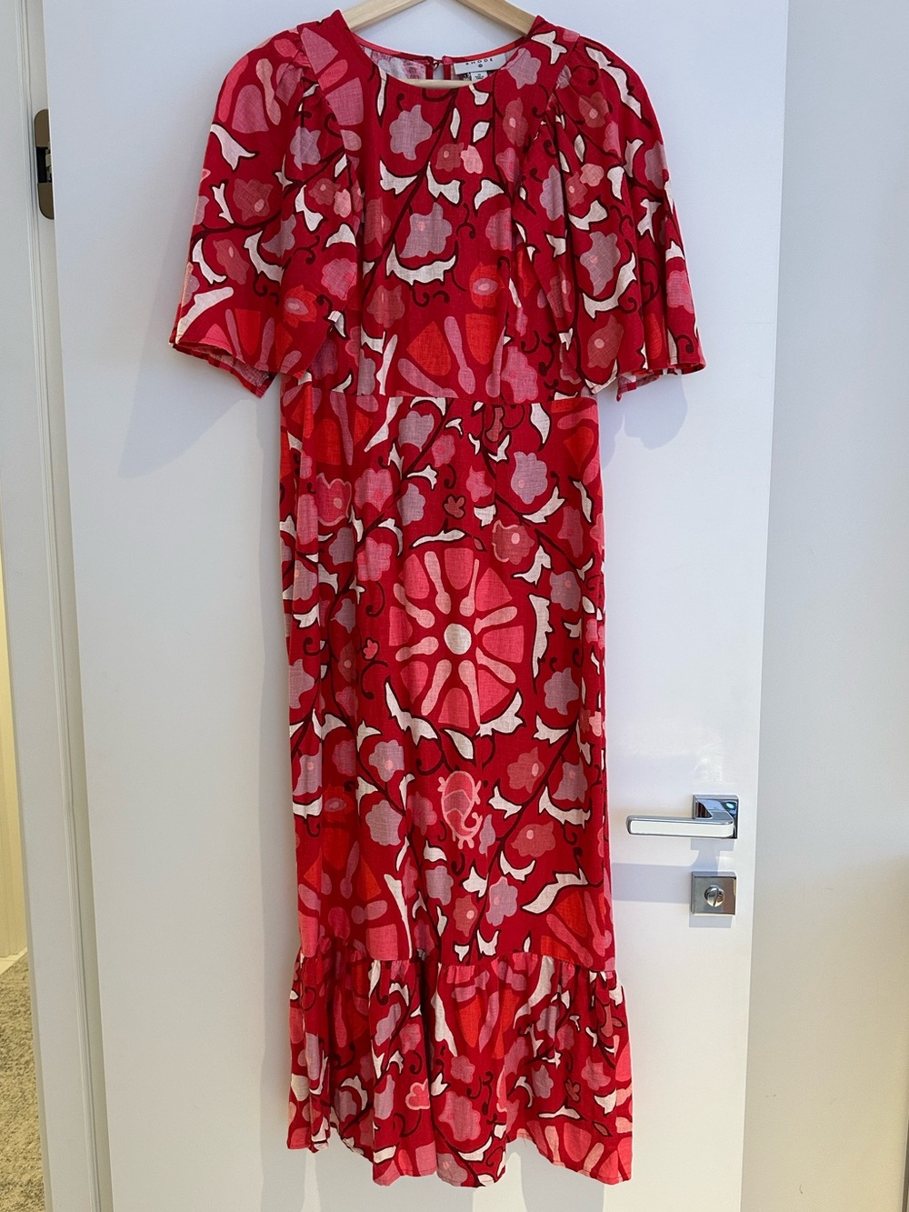RHODE for Target Large Zinnia Floral-Print Midi-Dress Red Size 10